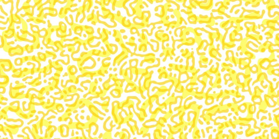 Generative algorithm psychedelic yellow background. Reaction-diffusion or t.. Stock Illustration