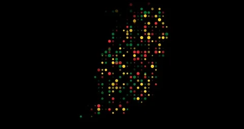 Generative Art Animation of the Grenada Map Stock Footage 320020931