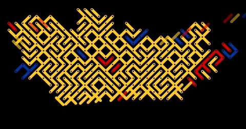 Generative Art Diagonal Lines Assemble Mongolia Shape Stock Footage 327599411