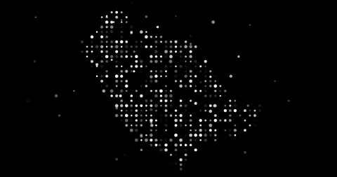 Generative Art Dots Soaring into Rwanda Country Outline Stock Footage 315274465
