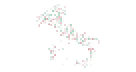 Generative Art Map of Italia Falling Dots Stock Footage 312320745