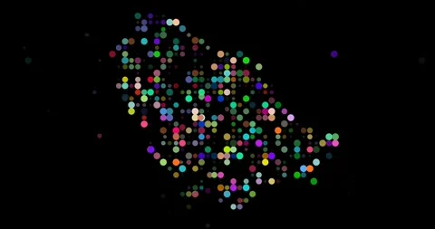Generative Art Saudi Arabia Map Animation Stock Footage 317008493
