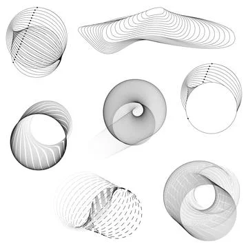 Generative art set. Abstract shapes. Elements modern circle design template. Stock Illustration
