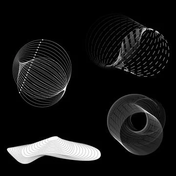 Generative art set. Abstract shapes. Elements modern circle design template. Stock Illustration