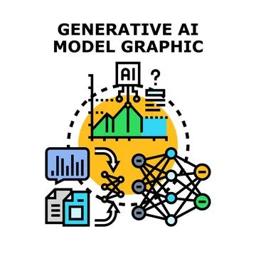 Generative artificial intelligence model graphic developing innovation Stock Illustration