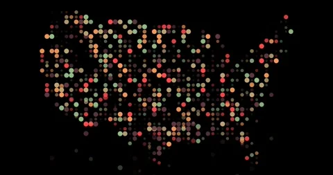 Generative Digital Map of United States Stock Footage 312263881