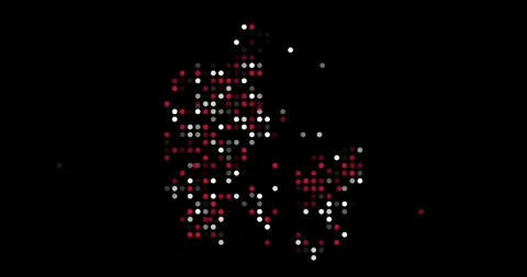Generative Dot Animation Builds Denmark Map Stock Footage 313128159