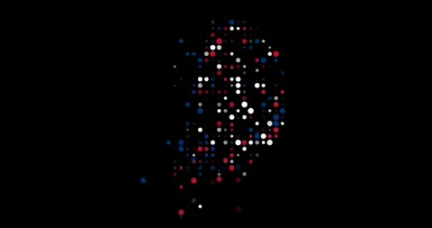 Generative Dot Flow Builds Korea Shape Video stock 312438337