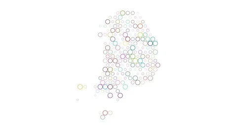Generative Dot Pattern of Hanguk Map Stock Footage 312475789