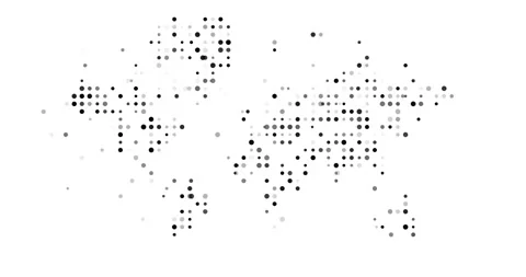 Generative Falling Dots World Map Art Stock Footage 312175491