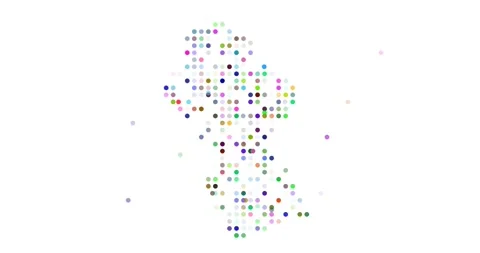 Generative Flying Circles Shaping Guyana Outline Stock Footage 317047911