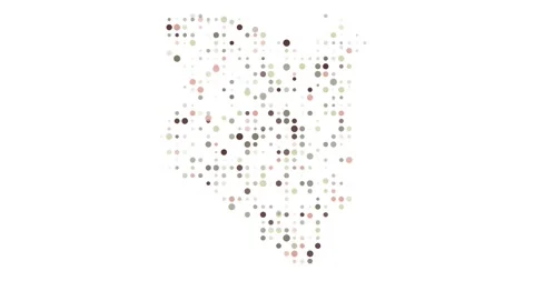 Generative Kenya map from moving points Stock Footage 314775897