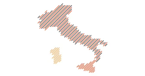 Generative Labyrinth Grid of Italy Map Stock Footage 313128330