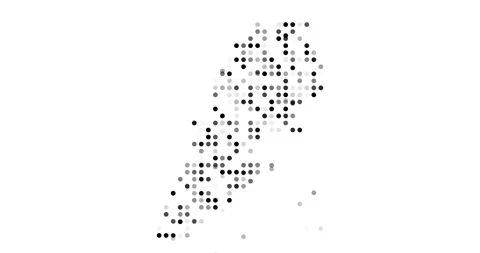 Generative Lebanon Map Made With Circles Stock Footage 316609521