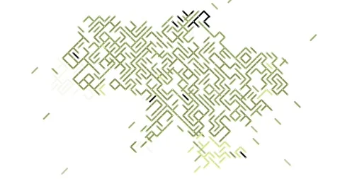 Generative Mapping Grid of Ukraine Network Stock Footage 313064387
