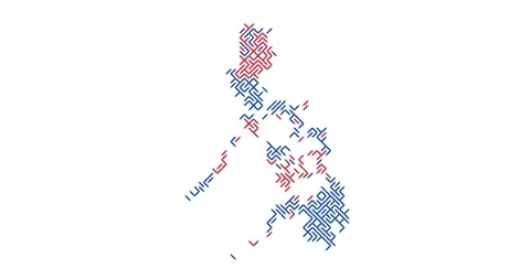 Generative Motion Diagonal Strips Build Philippines Country Map Video stock 327934140