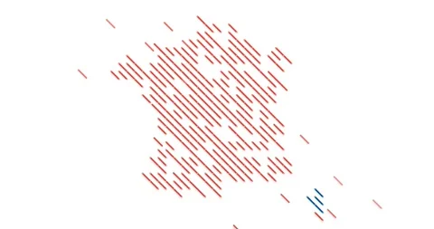 Generative Motion Diagonals Constructing France Map Video Stock Footage 325719295