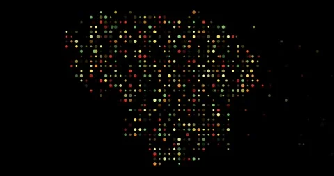Generative Particle Animation Revealing Lithuania Map Through Flying Dots Vídeos de archivo 318526787