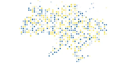 Generative Particles Coalesce Creating Ukraine Map Outline Stock Footage 319492748