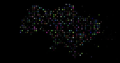 Generative Particles Coalesce Creating Ukraine Map Outline Stock Footage 319492771