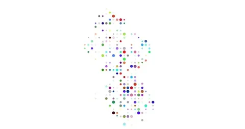 Generative Spheres Swarm to Sculpt Post-Conceptual Map Outline Stock Footage 317048036