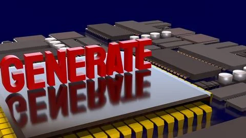 Generative Technology and Artificial Intelligence Innovation Concept 3d rende Stock Illustration