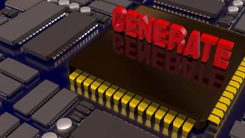 Generative Technology and Artificial Intelligence Innovation Concept 3d rende Stock Illustration