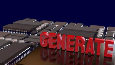 Generative Technology and Artificial Intelligence Innovation Concept 3d rende Stock Illustration