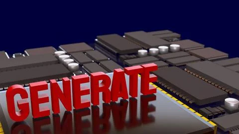 Generative Technology and Artificial Intelligence Innovation Concept 3d rende Stock Illustration