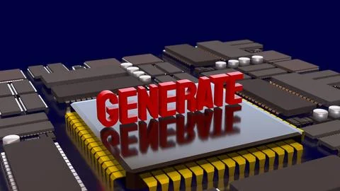 Generative Technology and Artificial Intelligence Innovation Concept 3d rende Stock Illustration