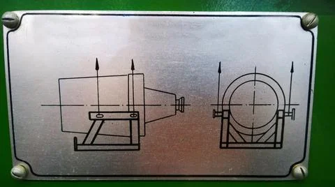 Generator and engine sling scheme. Point of lift drawing. Lifting diagram. Stock Photos