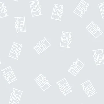 Generator building equipment line vector seamless pattern Illustrazione stock