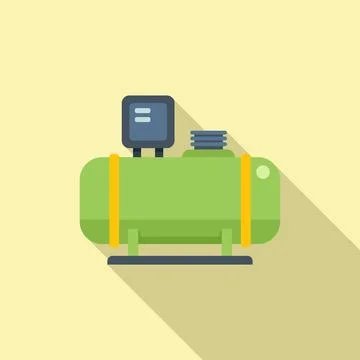 Generator compressor icon flat vector. Air machine Ilustração Stock