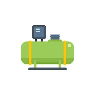 Generator compressor icon flat vector. Air machine Ilustração Stock