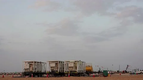 Generator in desert Stock Footage 144682296