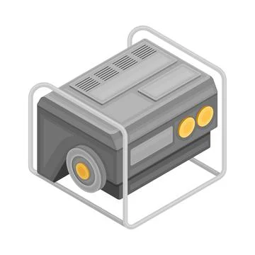 Generator as Electric Power Object Isometric Vector Illustration Illustrazione stock