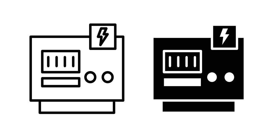 Generator icon set modern line and solid style collection. Stock Illustration