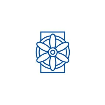 Generator line icon concept. Generator flat vector symbol, sign, outline Stock Illustration