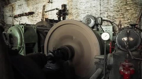 Generator at the old micro hydro power plant Video stock 64466052