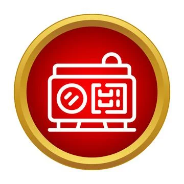 Generator power supply machine producing electricity icon Stock Illustration