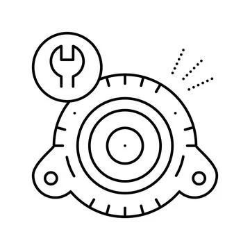 Generator repair line icon vector isolated illustration Stockillustratie