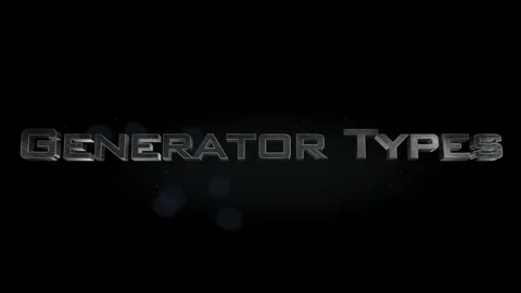 Generator Types title metal text on black alpha channel background Stock Footage 296204654