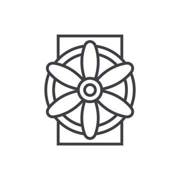 Generator vector line icon, sign, illustration on background, editable stroke Stock Illustration