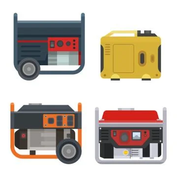 Generator vector power generating portable gasoline petrol fuel energy イラスト素材
