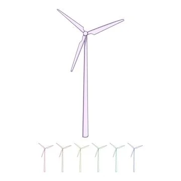 Generator wind turbine cartoon vector graphic Illustration