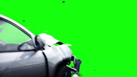 Generic 3d car crash test. Car destruction. Green screen isolate. 库存影片 304672391