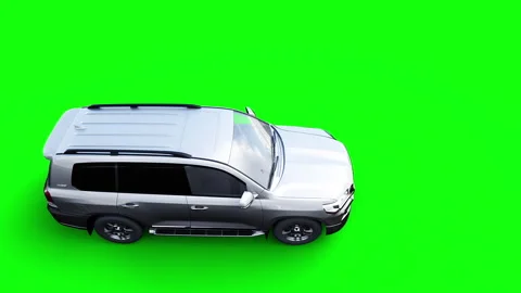 Generic 3d car crash test. Car destruction. Green screen isolate. Stockbeeldmateriaal 304673123