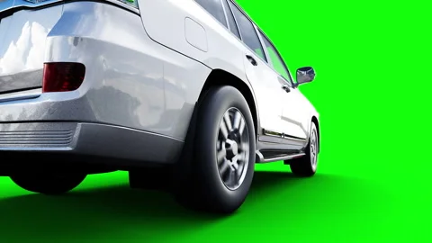 Generic 3d car crash test. Car destruction. Green screen isolate. Video stock 304673393