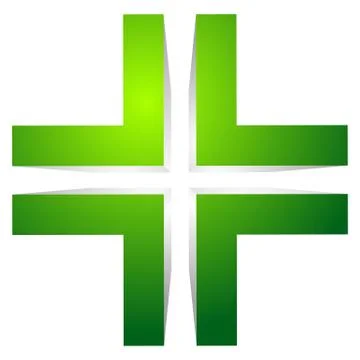 Generic 3d cross icon, double cross design element. Ilustración de archivo
