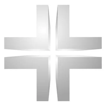 Generic 3d cross icon, double cross design element. Stock Illustration